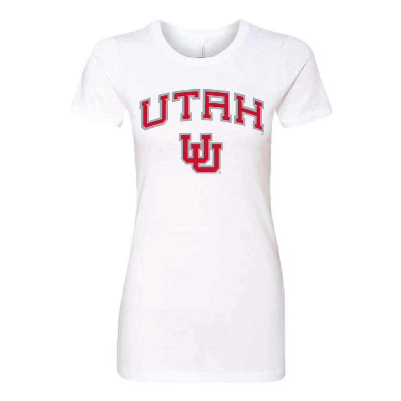 Clearance Womens White T-Shirt - Utah W/ Interlocking UU - Medium