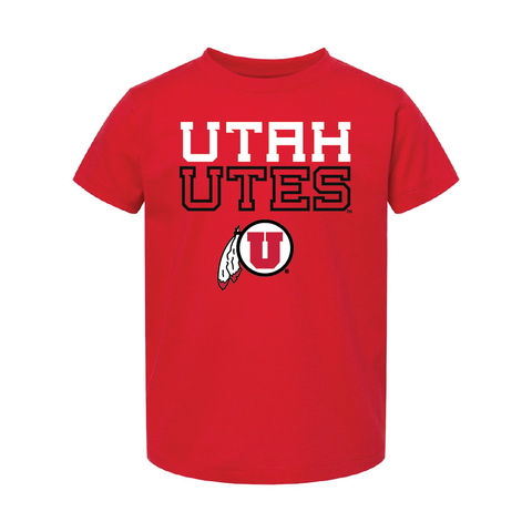 Utah Utes Stacked w/Circle and Feather Toddler Shirt