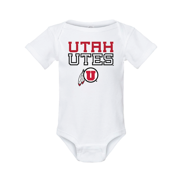 Utah Utes Stacked w/Circle and Feather Onesie