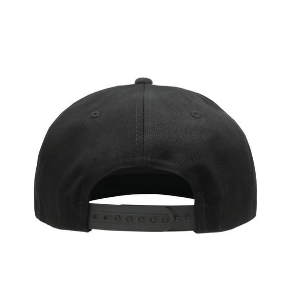 Black 7 Panel  Snapback Hat