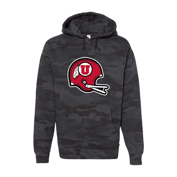 Circle and Feather Throwback Helmet Embroidered Hoodie