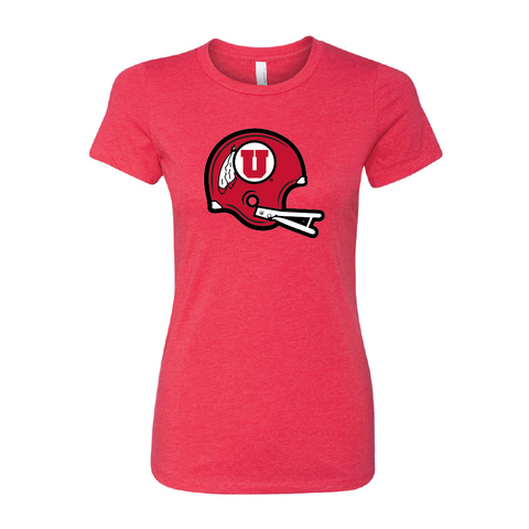 Circle and Feather Throwback Helmet Womens T-Shirt