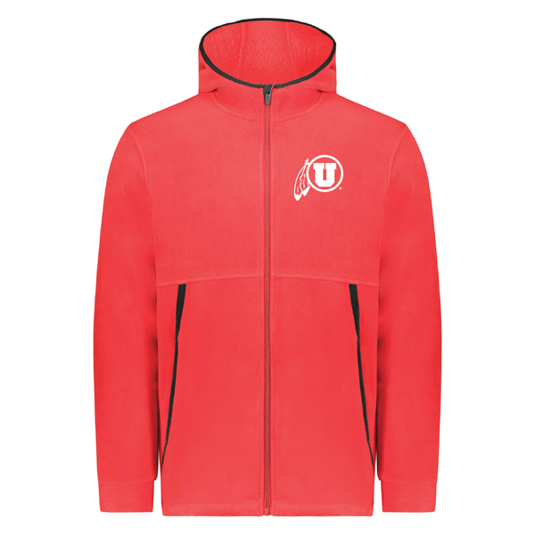 Mens Red Chill Fleece Full Zip Hoodie