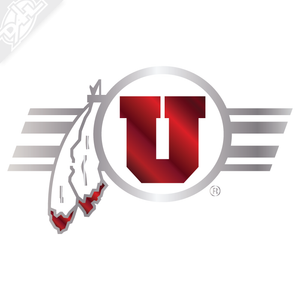 Circle and Feather Utah Stripe 2 Color Chrome Vinyl Decal