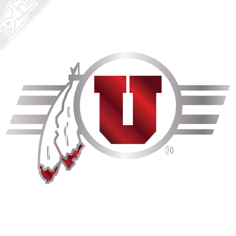 Circle and Feather Utah Stripe 2 Color Chrome Vinyl Decal