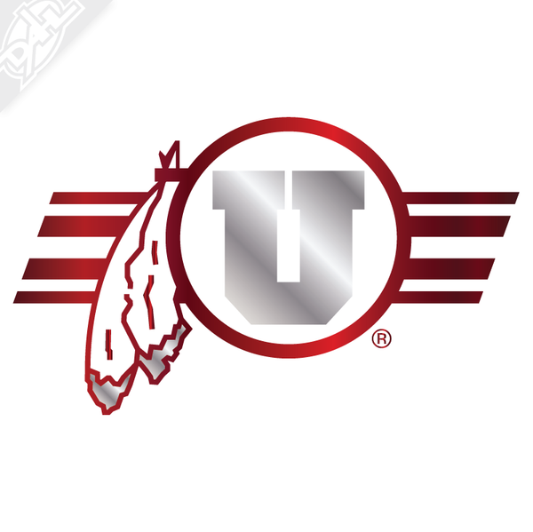 Circle and Feather Utah Stripe 2 Color Chrome Vinyl Decal