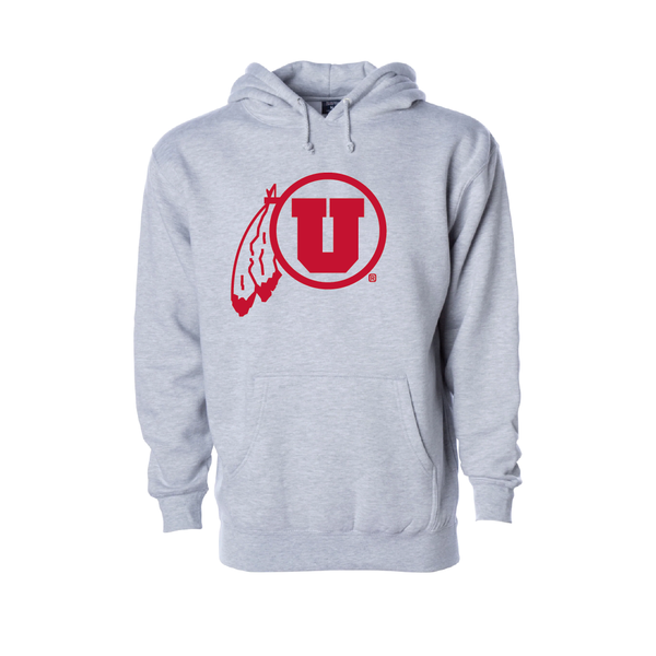 Circle and Feather - Single Color - Embroidered Hoodie