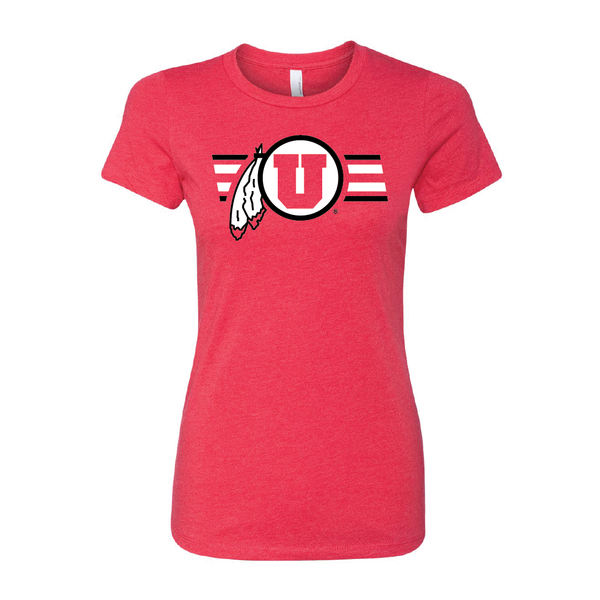 Circle and Feather W/Utah Stripe Womens T-Shirt