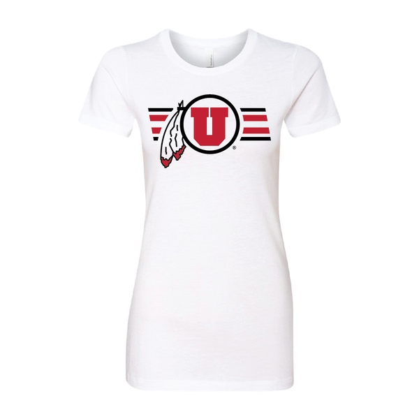 Circle and Feather W/Utah Stripe Womens T-Shirt
