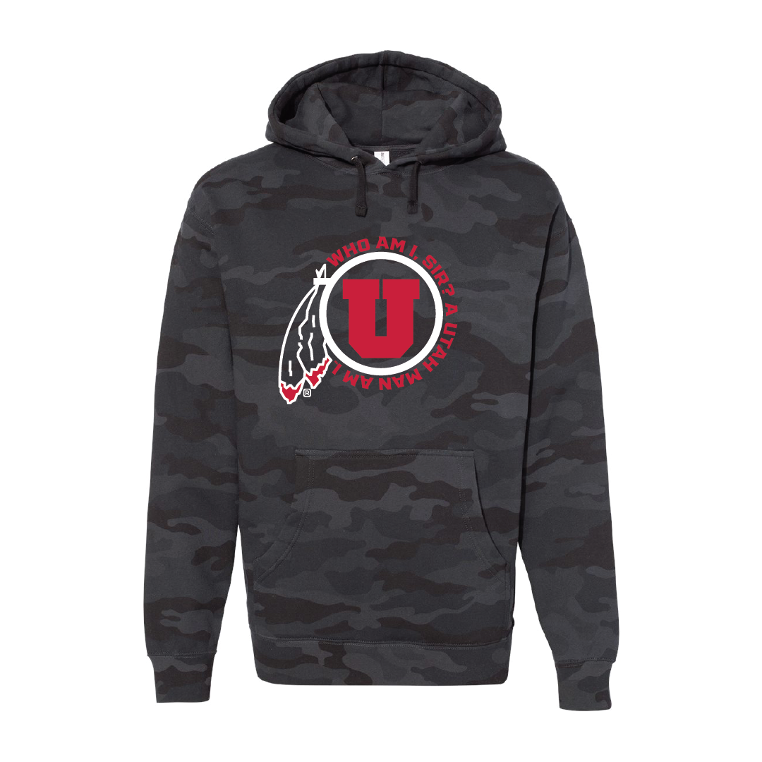 Circle and Feather Utah Man Embroidered Hoodie