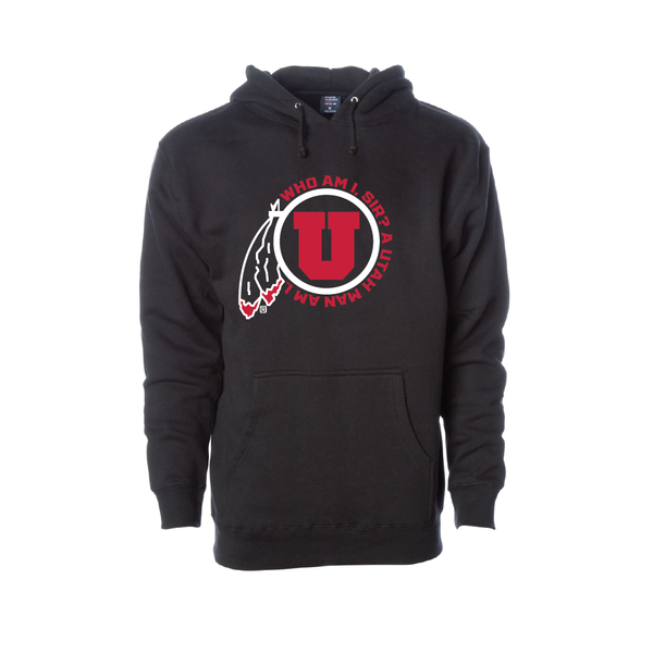 Circle and Feather Utah Man Embroidered Hoodie