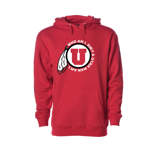 Circle and Feather Utah Man Embroidered Hoodie