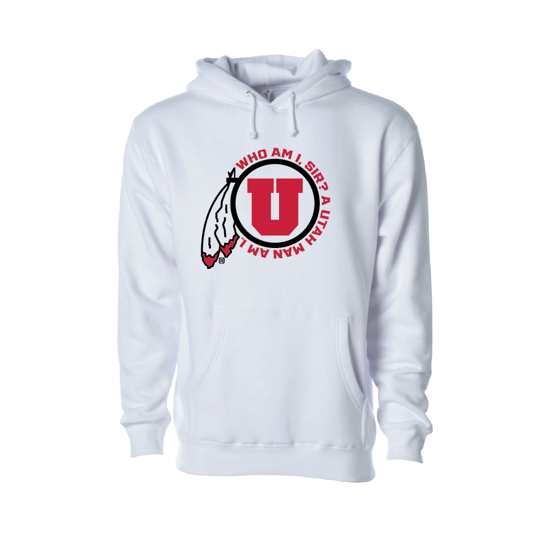 Circle and Feather Utah Man Embroidered Hoodie