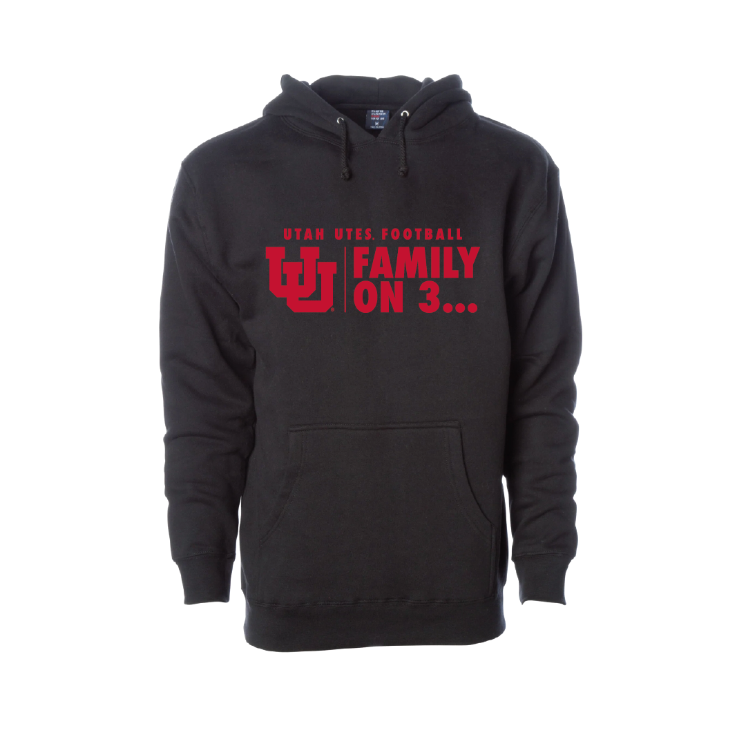 Family on 3 - Interlocking UU  Embroidered Hoodie