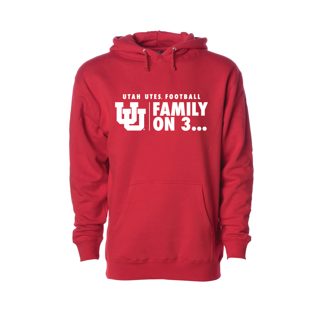 Family on 3 - Interlocking UU  Embroidered Hoodie