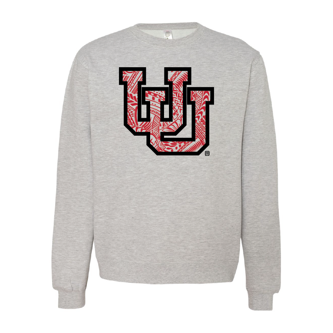 Interlocking UU - Poly Design Embroidered Crew Neck Sweatshirt