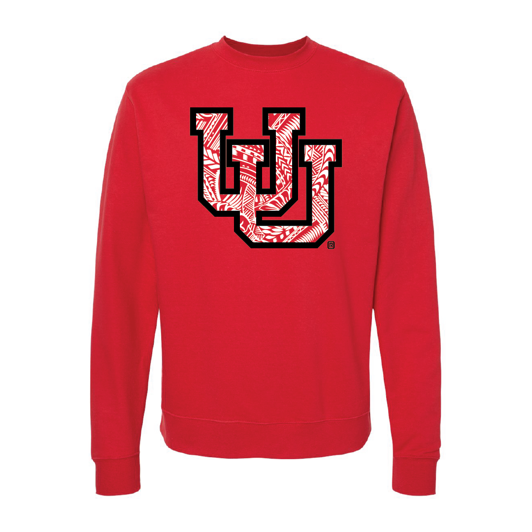 Interlocking UU - Poly Design Embroidered Crew Neck Sweatshirt