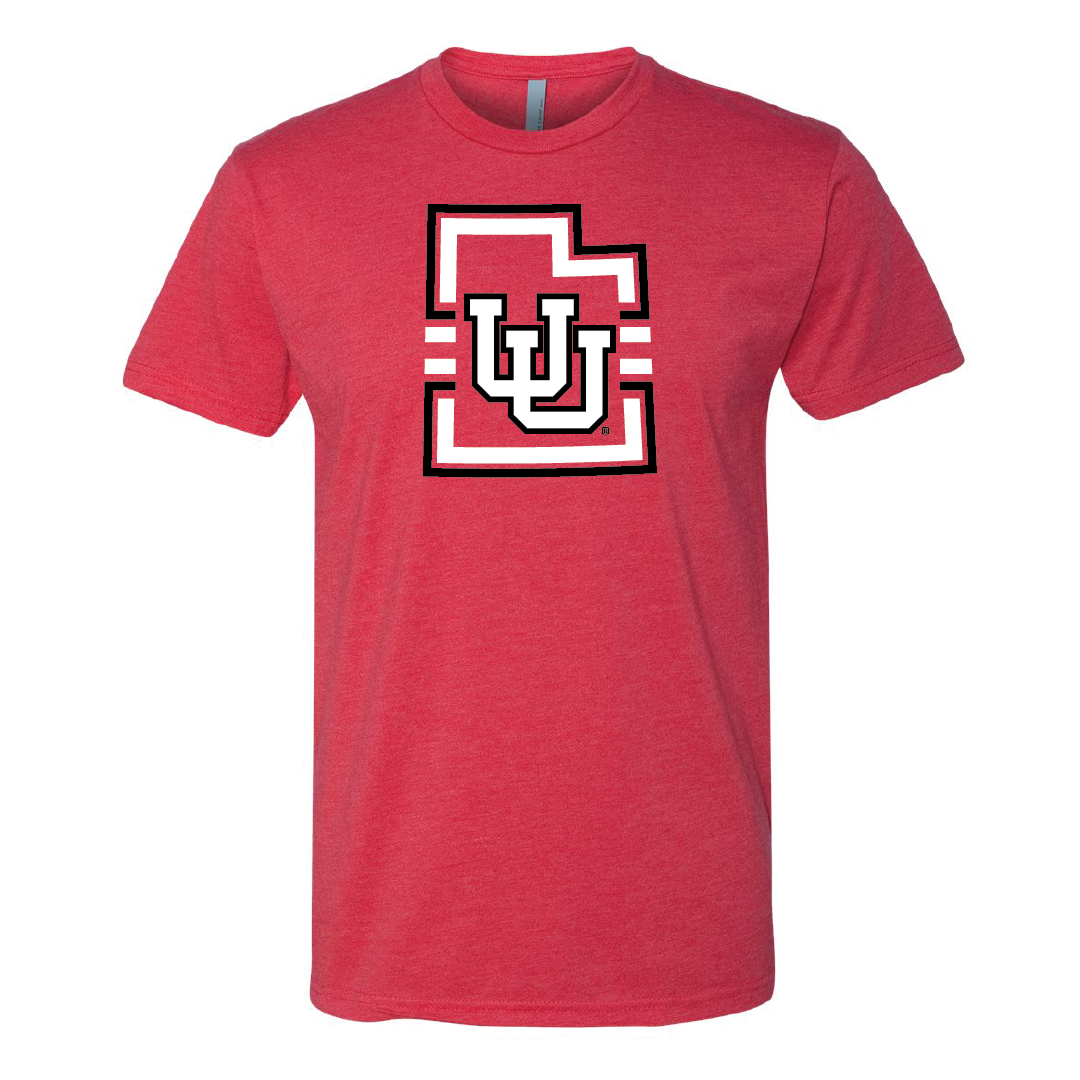 Interlocking UU - State W/Utah Stripe Mens T-Shirt