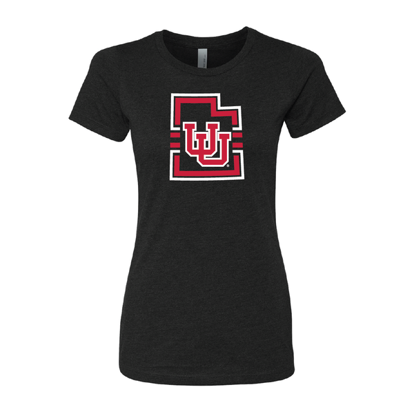 Interlocking UU - State W/Utah Stripe Womens T-Shirt