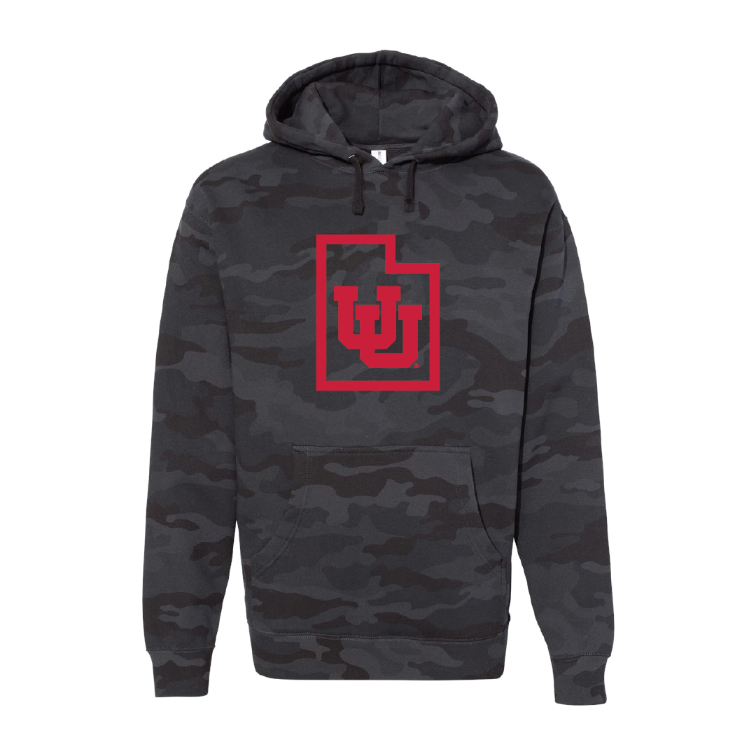 Interlocking UU - State Outline  Embroidered Hoodie