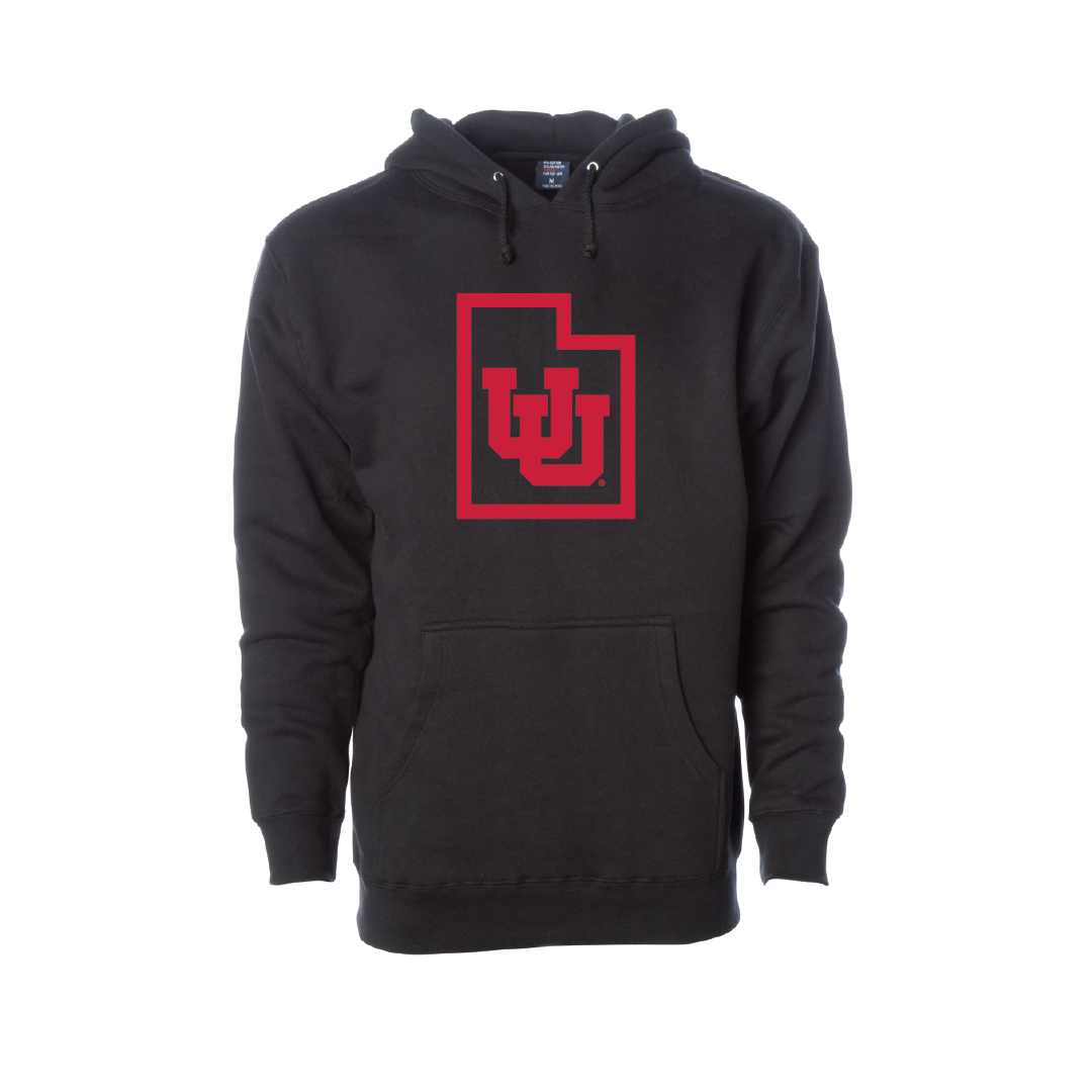 Interlocking UU - State Outline  Embroidered Hoodie