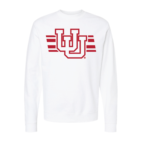 Interlocking UU - Utah Stripe - Singlecolor Embroidered Crew Neck Sweatshirt