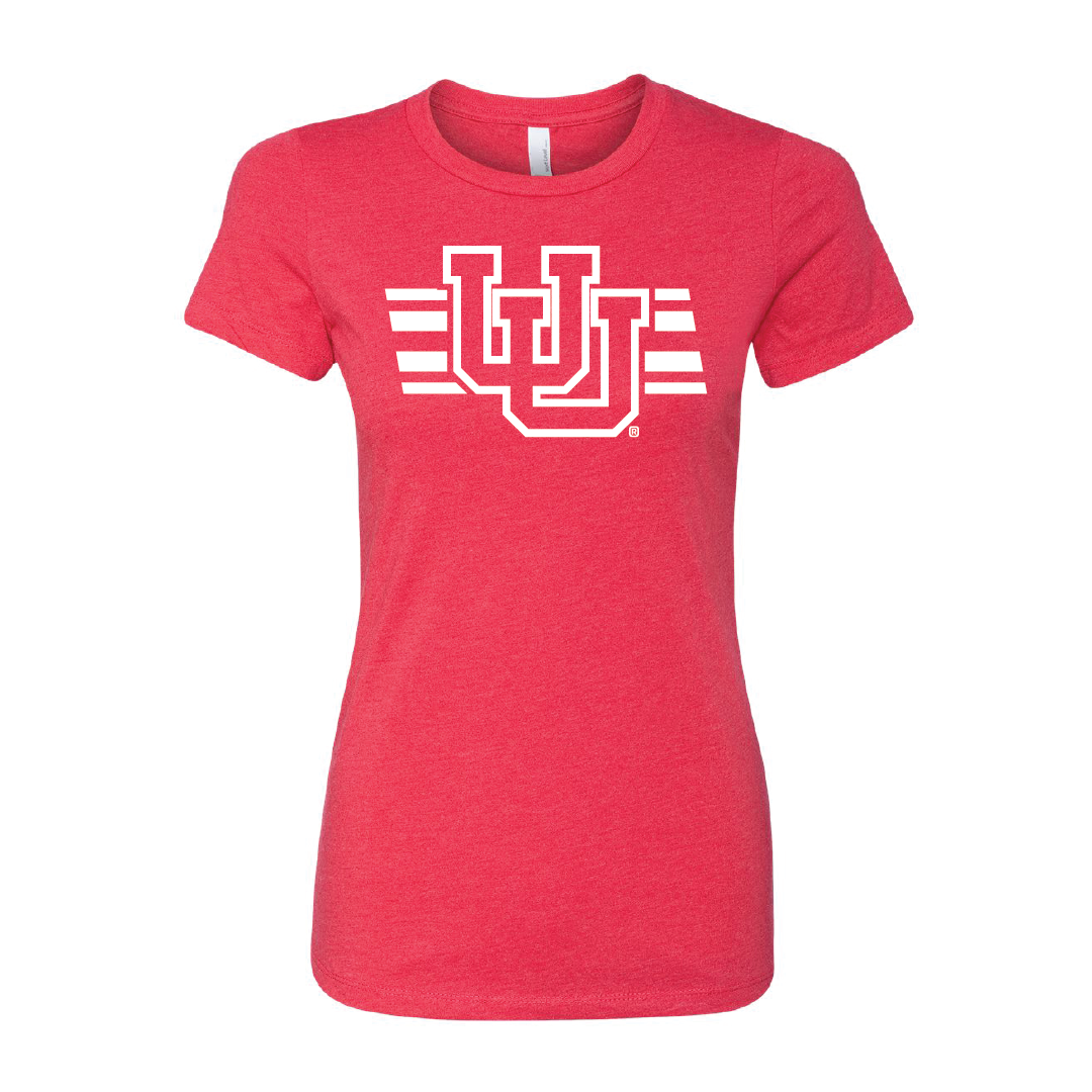 Interlocking UU - Utah Stripe - Singlecolor Womens T-Shirt