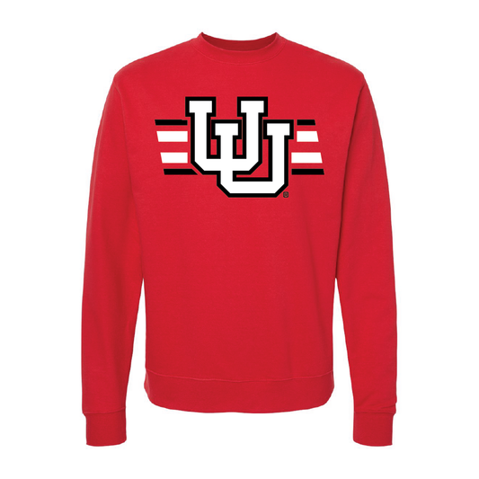 Interlocking UU - Utah Stripe Embroidered Crew Neck Sweatshirt