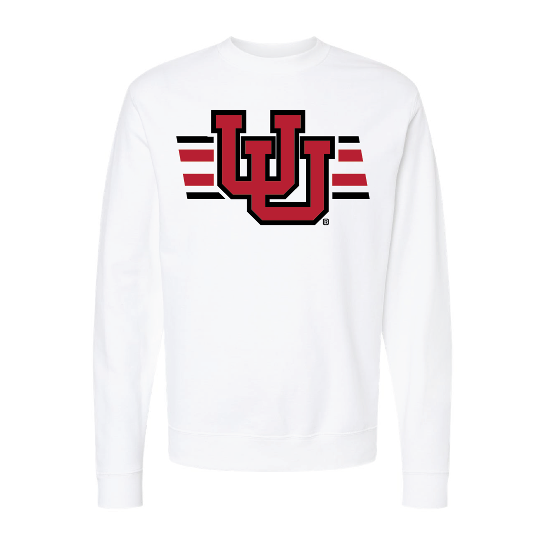 Interlocking UU - Utah Stripe Embroidered Crew Neck Sweatshirt