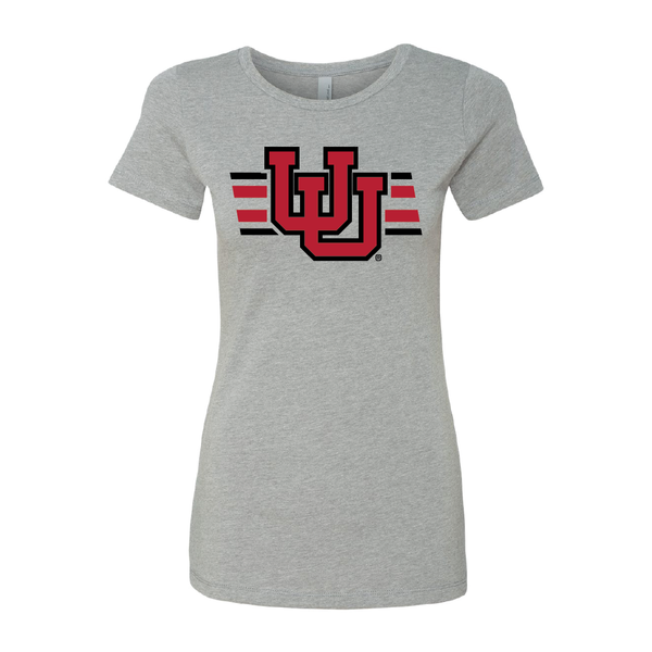Interlocking UU - Utah Stripe Womens T-Shirt