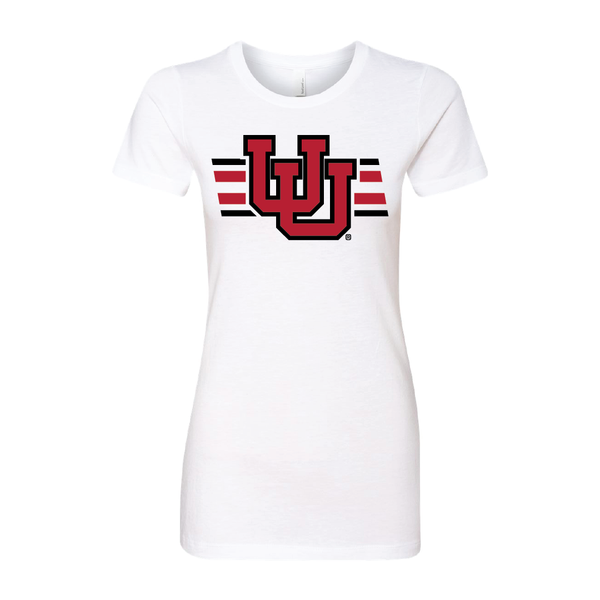 Interlocking UU - Utah Stripe Womens T-Shirt