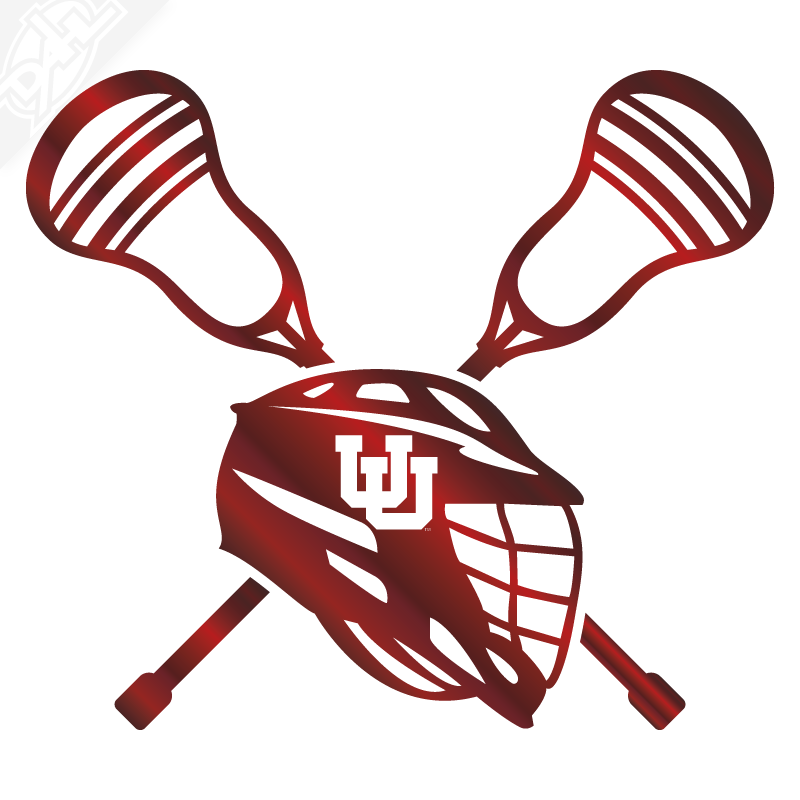 Lacrosse Helmet and Sticks - Lacrosse Vinyl Decal