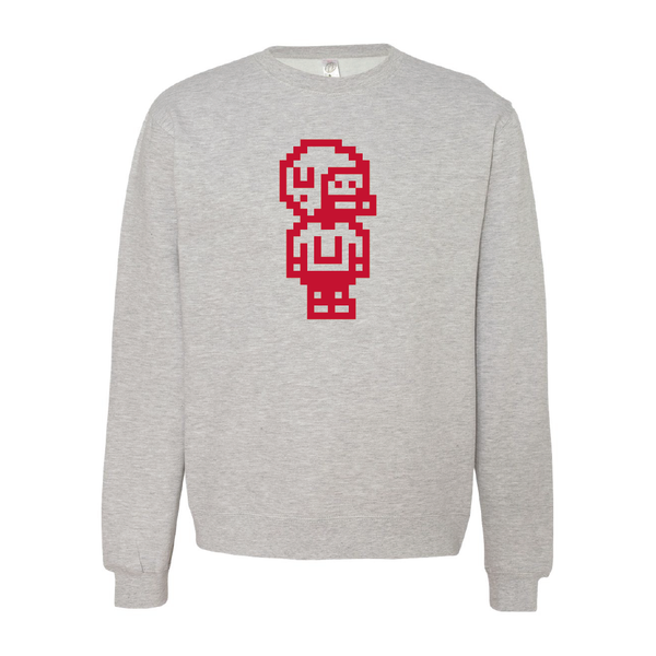 Pixel Football Embroidered Crew Neck Sweatshirt