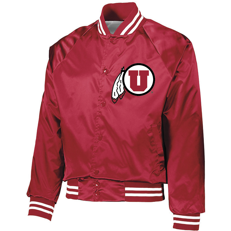 Red Satin Baseball Jacket