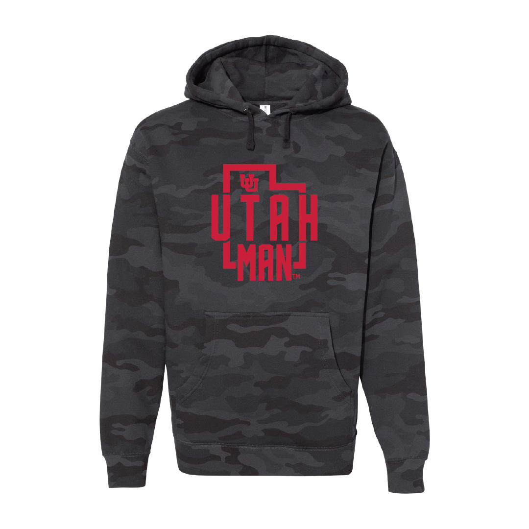 Utah Man State  Embroidered Hoodie