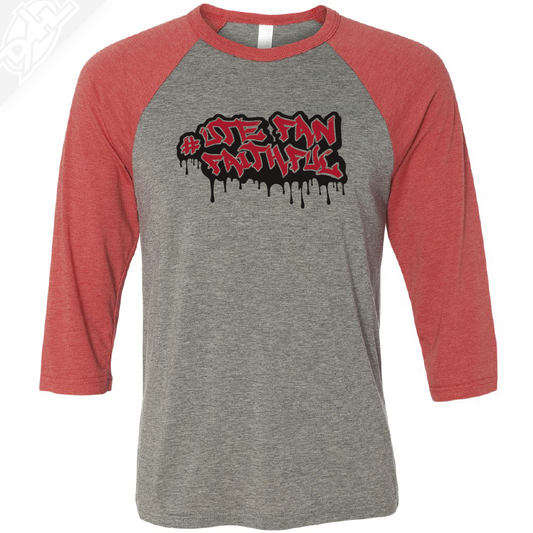 Ute Fan Faithful Graffiti - 3/4 Sleeve Baseball Shirt