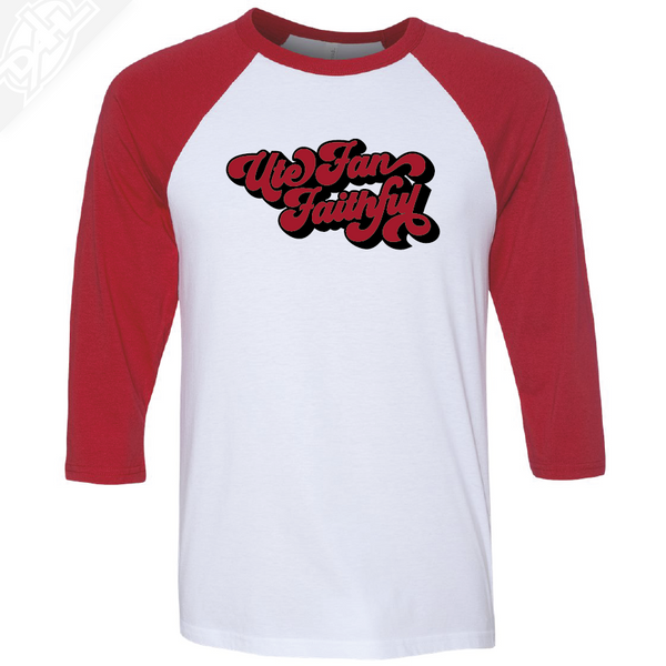 Ute Fan Faithful Retro - 3/4 Sleeve Baseball Shirt