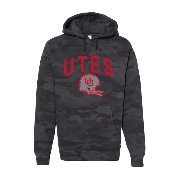 Utes Gray Throwback  Embroidered Hoodie