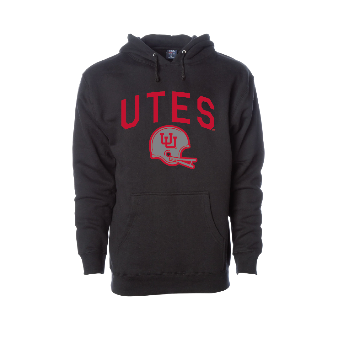 Utes Gray Throwback  Embroidered Hoodie