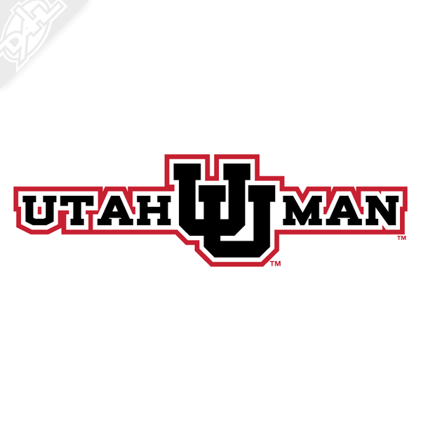 Utah Man - Interlocking UU 2 Color Vinyl Decal
