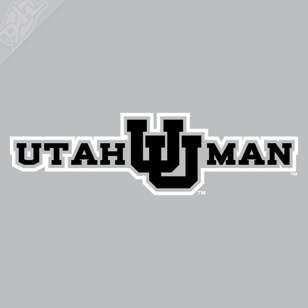 Utah Man - Interlocking UU 2 Color Vinyl Decal