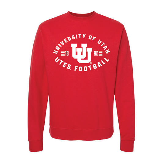 University of Utah Utes Football Embroidered Crew Neck Sweatshirt