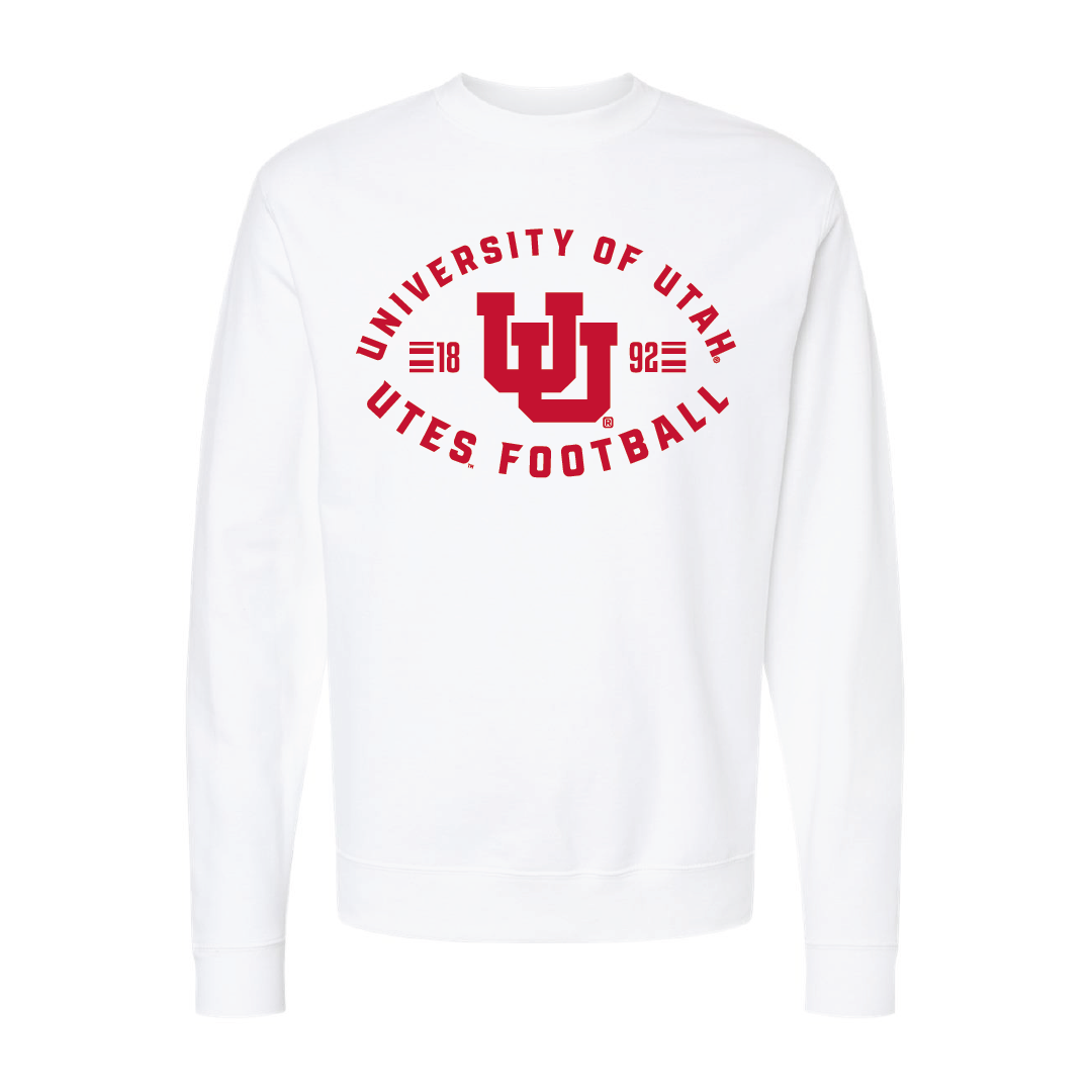 University of Utah Utes Football Embroidered Crew Neck Sweatshirt