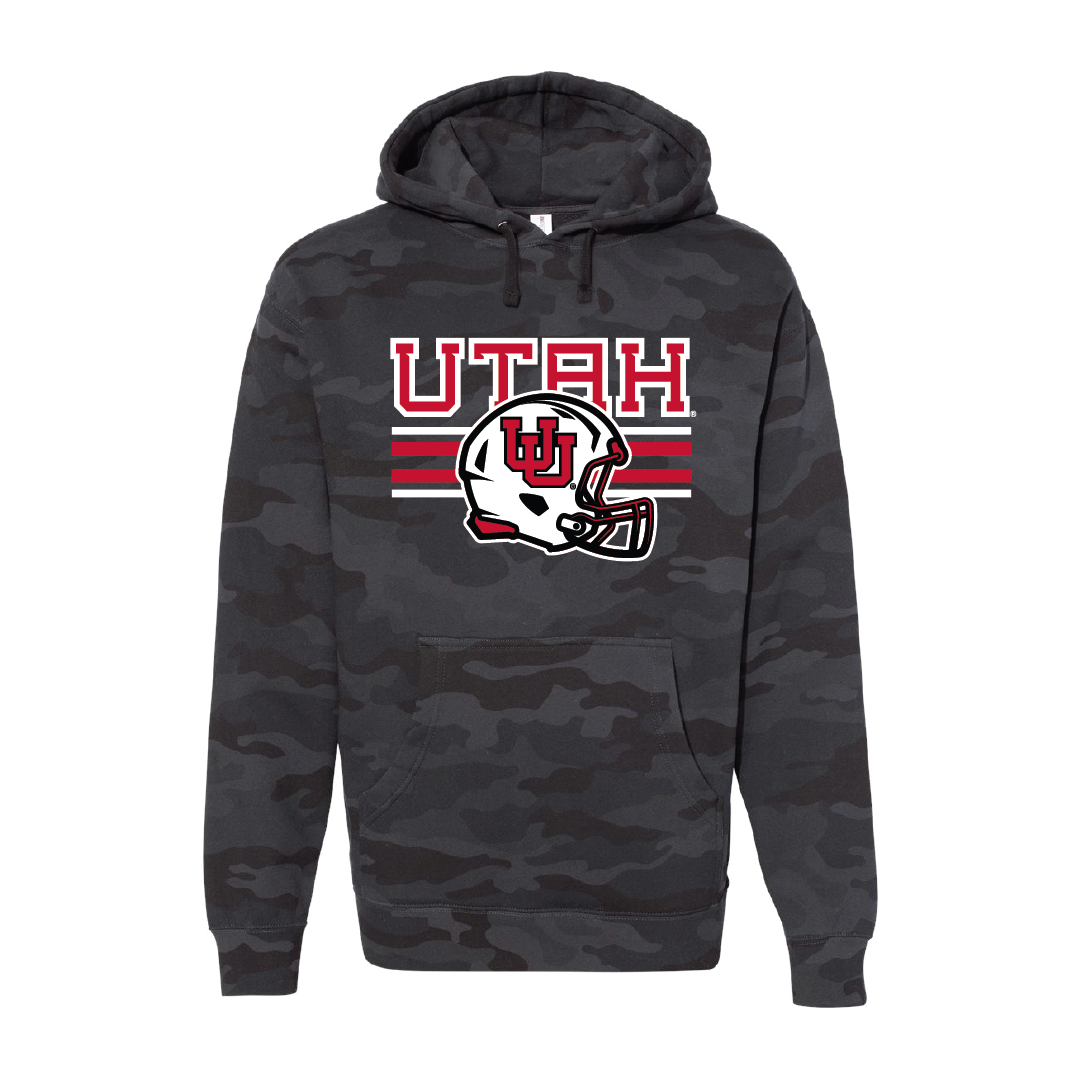 Utah W/New UU Helmet  Embroidered Hoodie