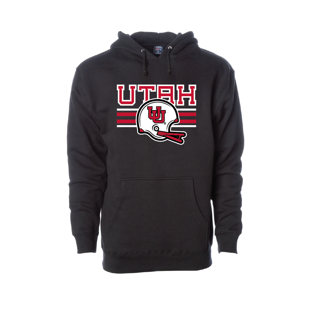 Utah W/Throwback UU Helmet  Embroidered Hoodie