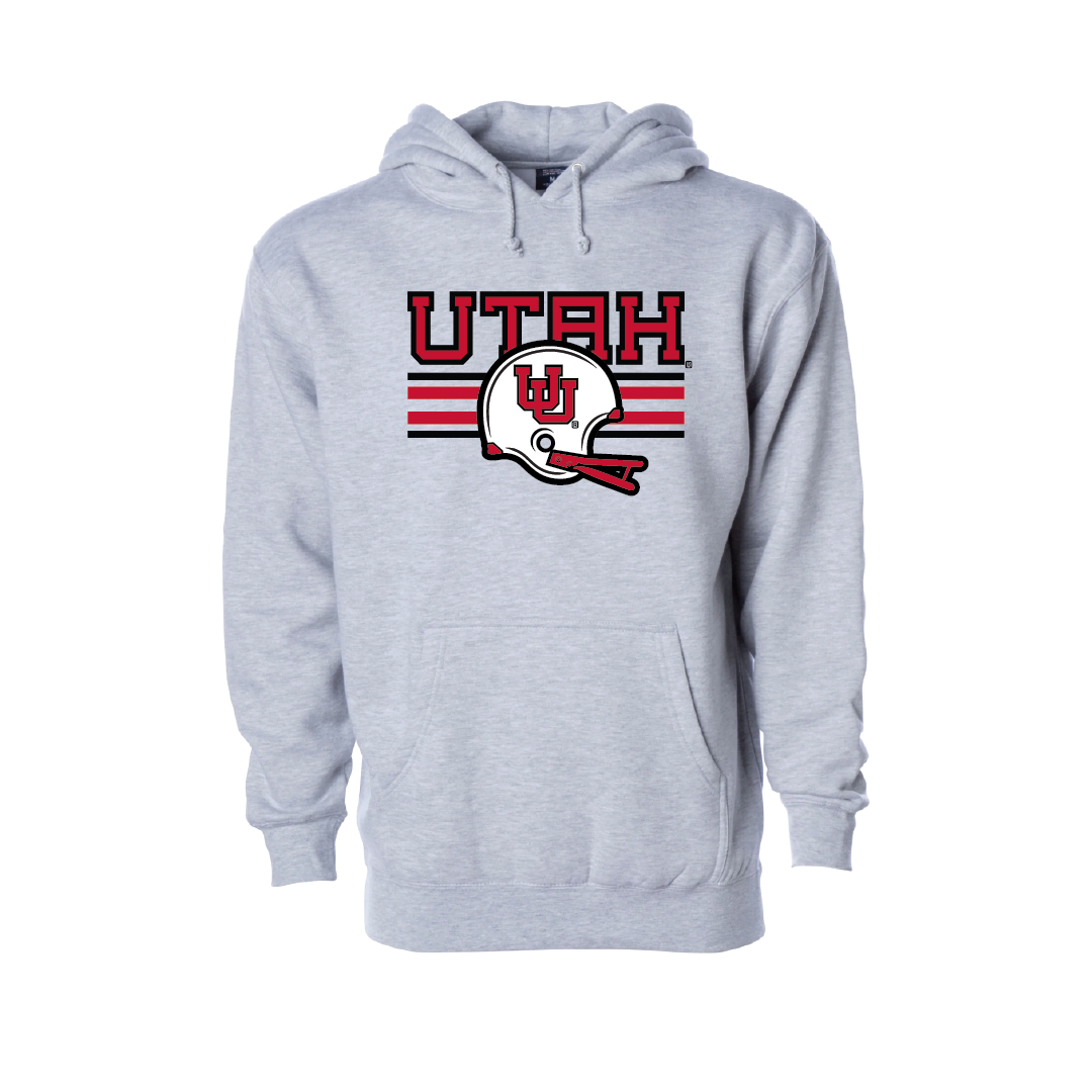 Utah W/Throwback UU Helmet  Embroidered Hoodie