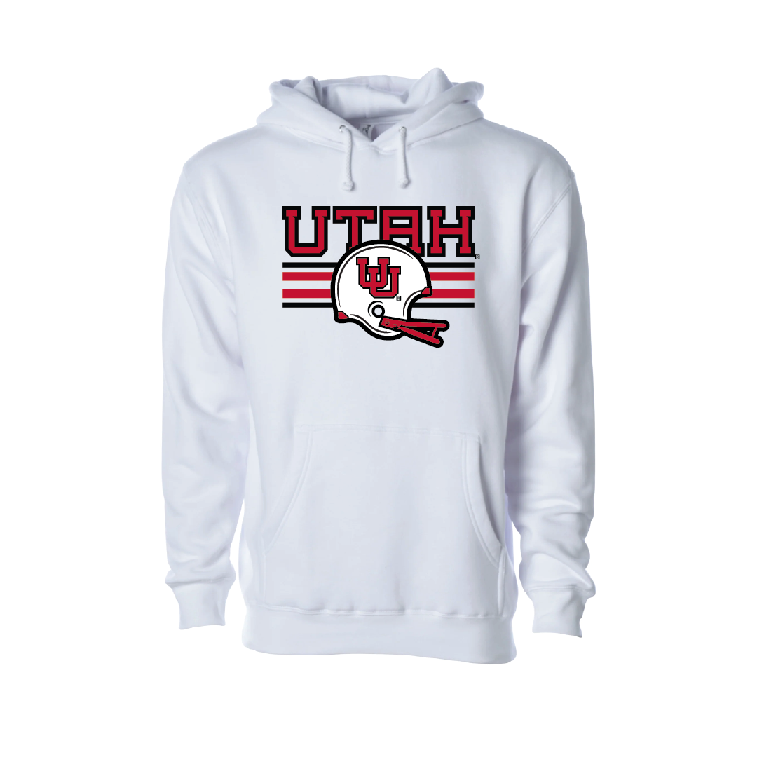 Utah W/Throwback UU Helmet  Embroidered Hoodie