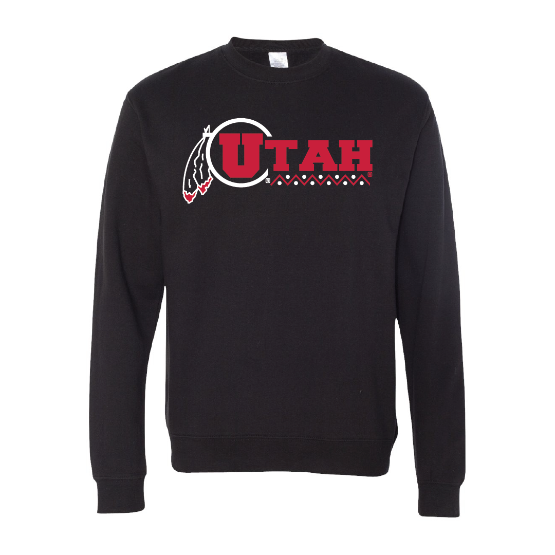 Utah Basketball - Throwback Embroidered Crew Neck Sweatshirt