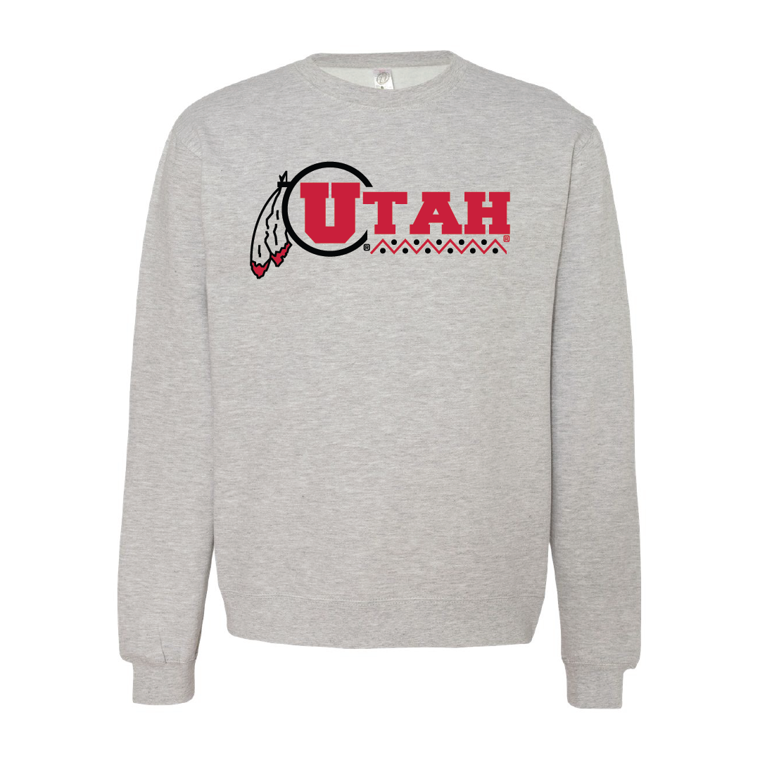 Utah Basketball - Throwback Embroidered Crew Neck Sweatshirt