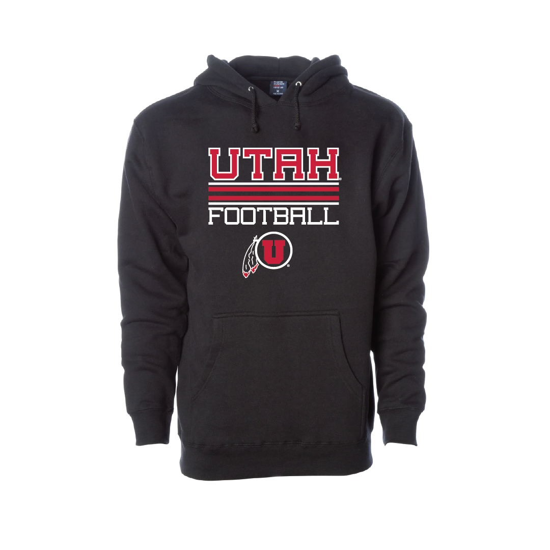 Utah Football - Circle and Feather  Embroidered Hoodie